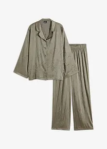 Pyjamas i satin med skimrande effekt, bonprix