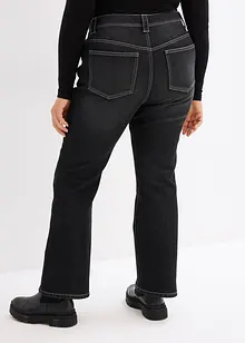 Bootcut Jeans Mid Waist, fodrade och mjuka, bonprix