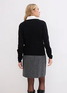 Cardigan med glitterstenar, bonprix