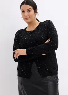 Cardigan med glitterstenar, bonprix