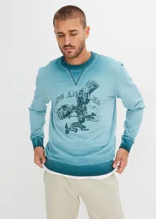 Sweatshirt med tvättad look, ekologisk bomull, bonprix