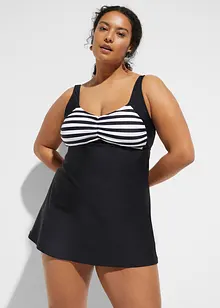 Lång tankini (2 delar) med bikinibyxa med hög midja, bonprix