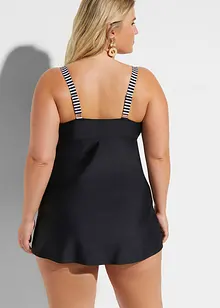 Lång tankini (2 delar) med bikinibyxa med hög midja, bonprix