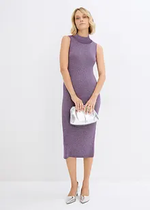 Stickad klänning med lurex, bonprix