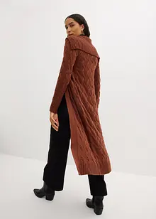 Lång cardigan med flätstickning, bonprix