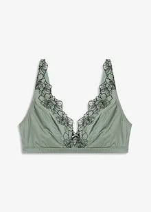 Triangel-bralette utan bygel med glansig look, bonprix