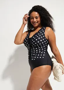 Baddräkt med rynk och medelhög formande effekt, bonprix