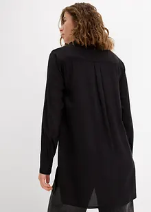 Lång blus med slits i följsam viskos, bonprix