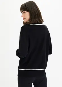 Stickad cardigan med V-ringning, bonprix