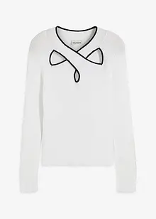 Kort finstickad tröja, bonprix