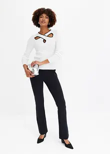 Kort finstickad tröja, bonprix