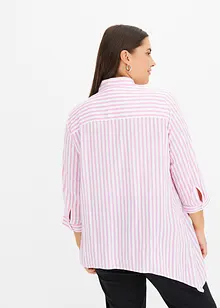 Skjortblus med asymmetrisk nederkant, bonprix