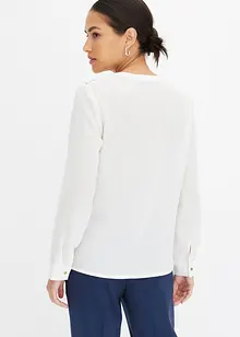 Kräppad blus med spets, bonprix