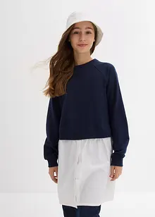 Sweatshirt med blusinfällning för barn, bonprix