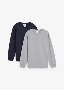 Sweatshirt i mjuk bomullsmix (2-pack), bonprix