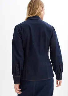 Jeansblus med ballongärmar, bonprix