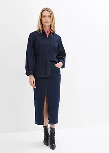 Jeansblus med ballongärmar, bonprix