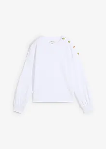 Sweatshirt med knappar, bonprix