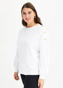 Sweatshirt med knappar, bonprix