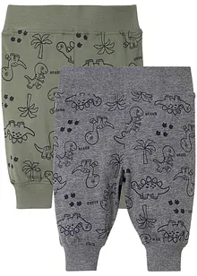 Trikåbyxa för bebisar (2-pack), ekologisk bomull, bonprix