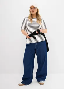 Wide Leg Jeans Mid Waist, med bekväm midja, bonprix