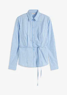 Randig blus med knytband, bonprix