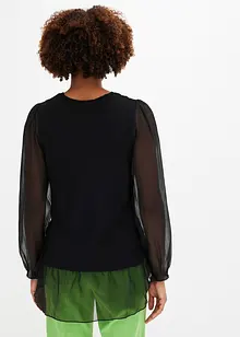 Tröja med chiffongärmar, bonprix