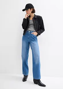 Baggy Jeans Mid Waist av ett lätt och mjukt material med bomull och Lyocell, bonprix