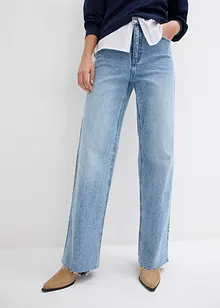 Jeans med vida ben och hög midja, full längd, bonprix