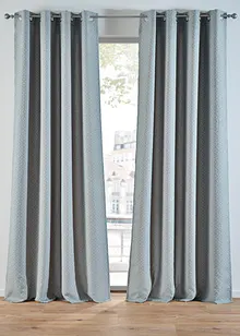 Gardinlängd i jacquard med grafiskt mönster (1-pack), bonprix