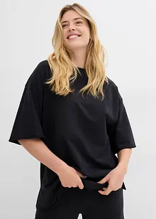 Lång sweatshirt i vid modell med sidslitsar, bonprix