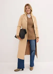 Bouclétröja med V-ringning, bonprix