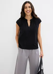 Kortärmad topp i viskosmix, bonprix