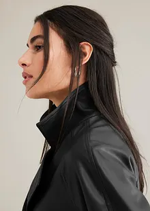 Kort trenchcoat i skinnimitation, bonprix