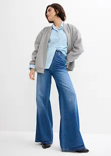 Wide Leg Jeans High Waist, med bekväm midja, bonprix