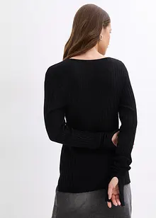 Ribbstickad topp, bonprix