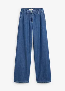 Mjuka jeans med vida ben och medelhög midja, bonprix