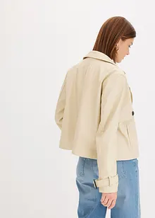 Kort trenchcoat i skinnimitation, bonprix