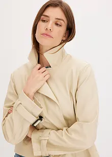 Kort trenchcoat i skinnimitation, bonprix