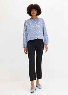Blustunika i mönstrad satin, bonprix