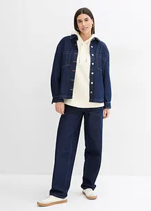Oversizesweatshirt med huva i ren ekologisk bomull, bonprix