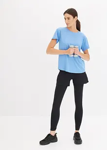 Träningsleggings med shorts och mobilficka av mesh, bonprix