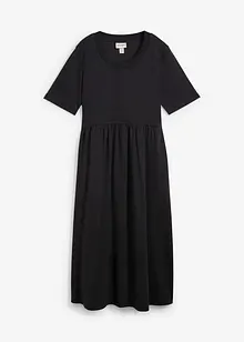 Jerseyklänning i utställd modell av stabilt bomullsmaterial, bonprix