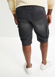 Jeansshorts med cargofickor, avslappnad passform, bonprix