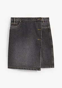 Jeanskjol med omlottlook, bonprix
