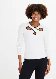 Kort finstickad tröja, bonprix