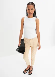 Ribbstickat linne i ekologisk bomull, bonprix