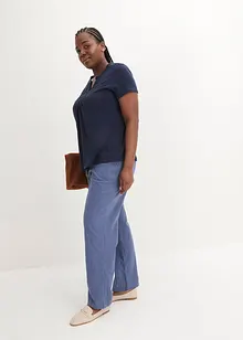 Bomullstopp i flamgarn, kortärmad, bonprix