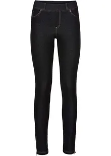 Leggings med jeanslook och dragkedja, bonprix