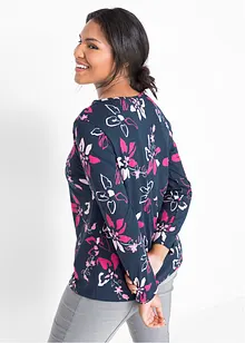 Långärmad topp med blommönster, bonprix